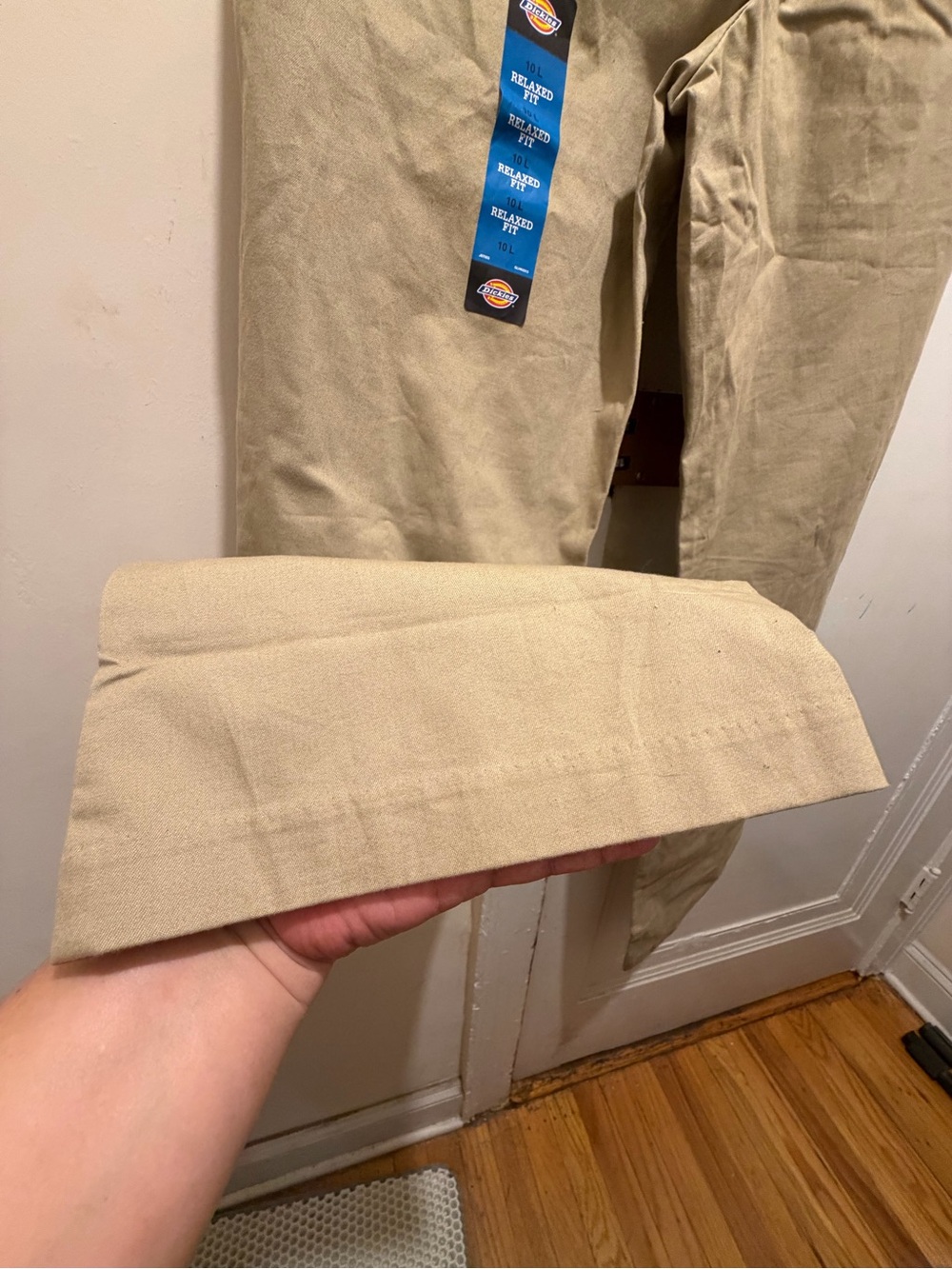 Dickies Women's Straight-Leg Pants in Khaki Beige - Picture 4 of 10